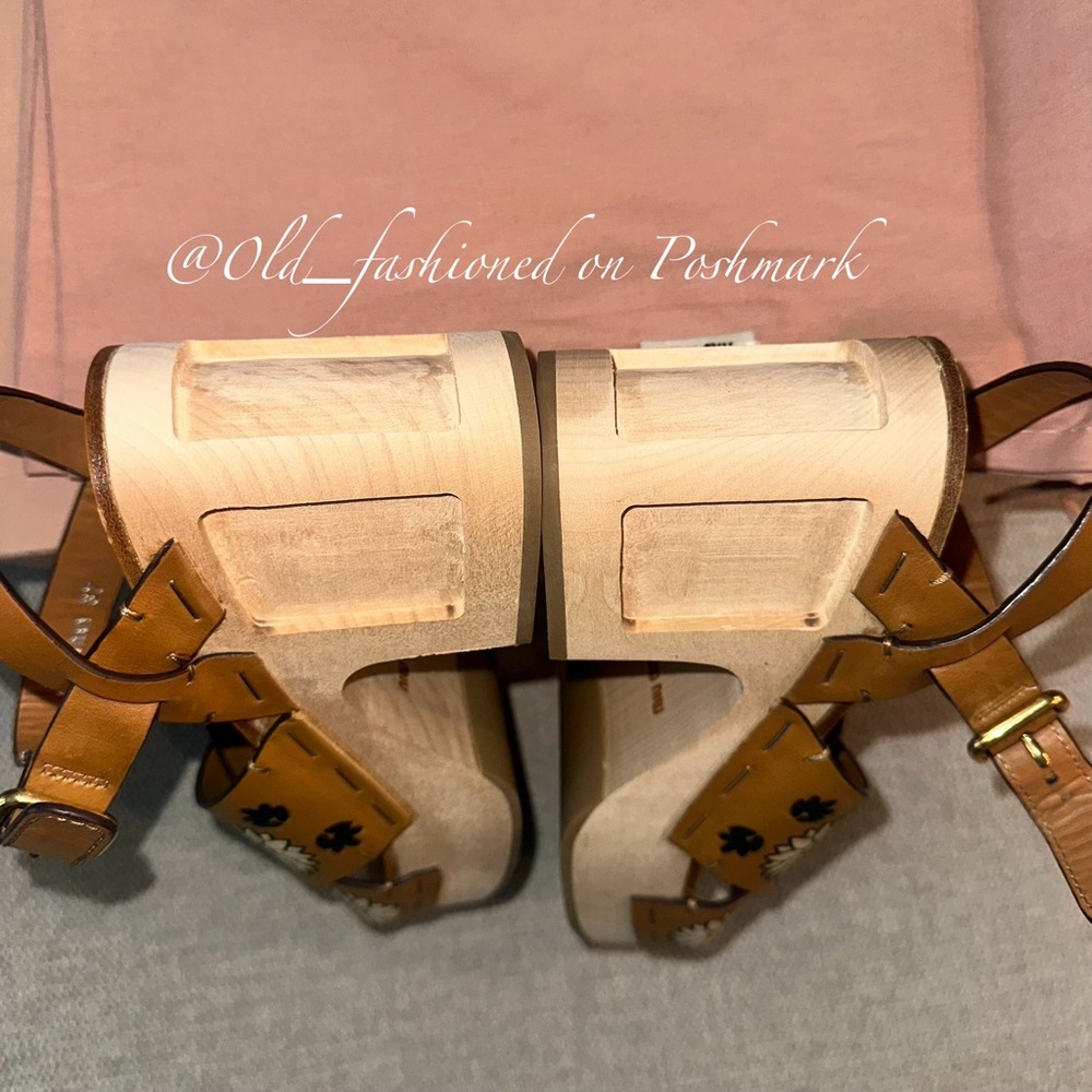 MIU MIU Platform Leather Sandals 37 - Picture 11 of 15